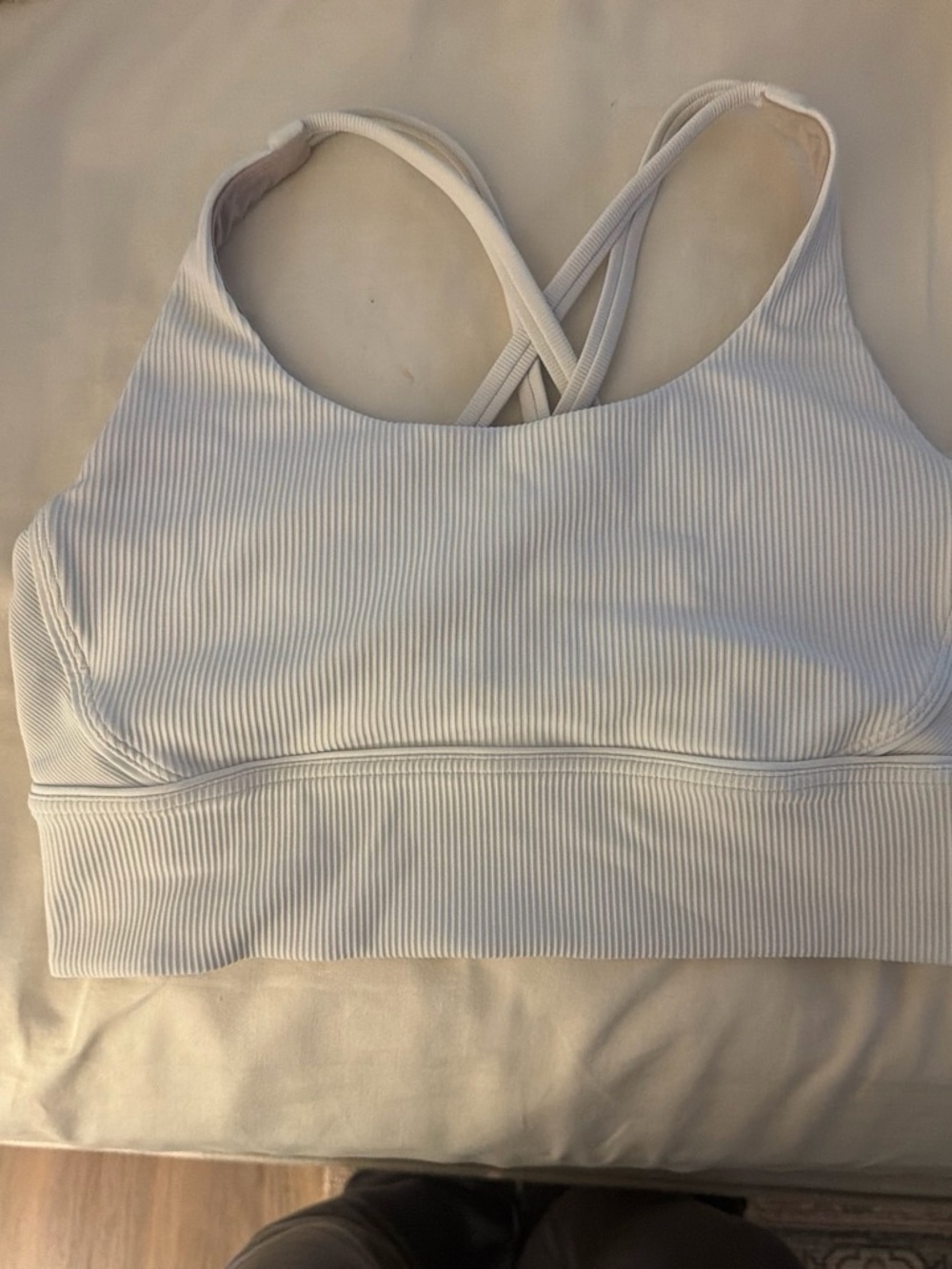lululemon athletica Ribbed Crossback Sports Bra - White
